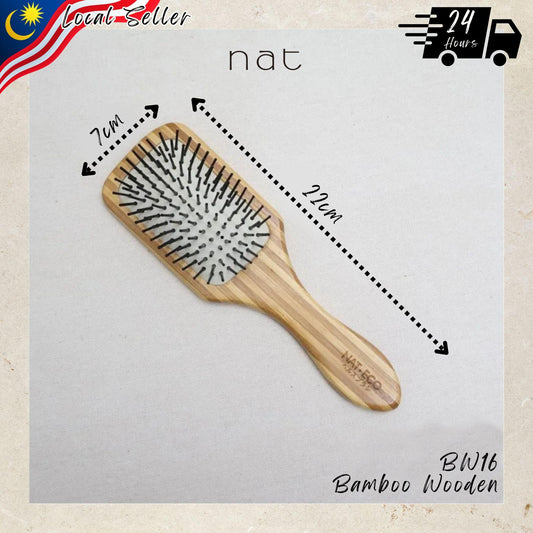 NAT Natural Bamboo Wood High Quality Wooden Comb Paddle Brush Hair Accessories - BW16