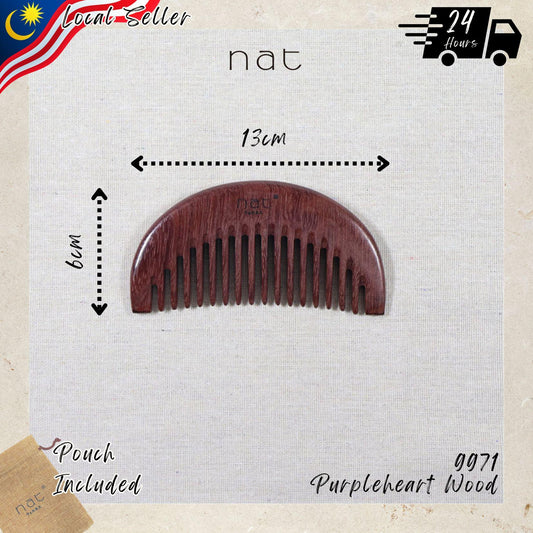 NAT Natural Purpleheart Wood Glow Root Scalp Comb - 9971