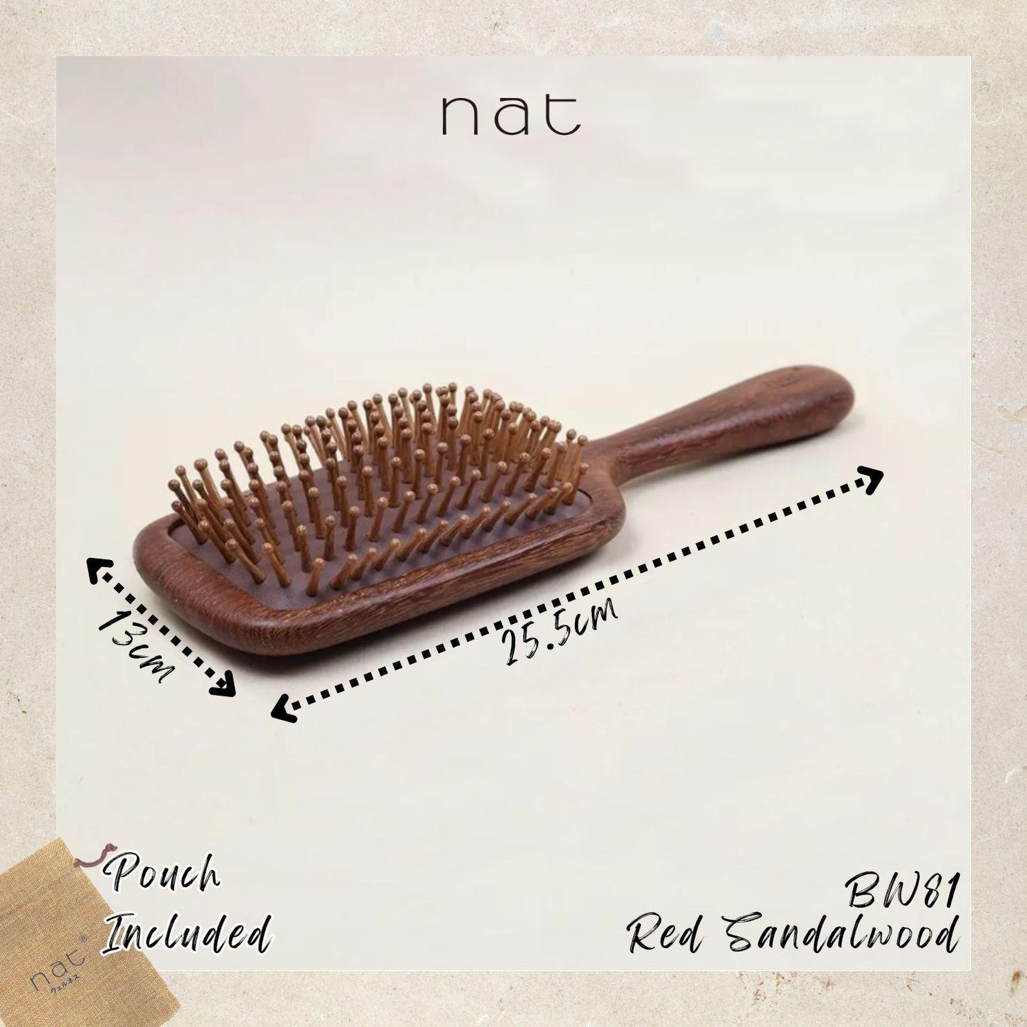 NAT Assorted Natural Red Sandalwood Anti-Static Non-Toxic Non-Coloring Combs and Massage Tools