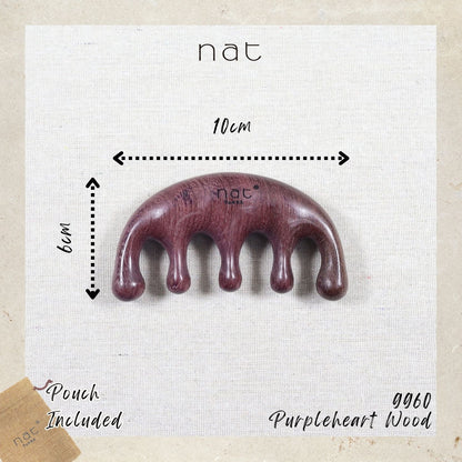 NAT Natural Purpleheart Hardwood Wooden Anti-Static Wood Combs