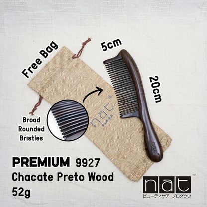 NAT PREMIUM Assorted Natural Wood Anti-Static Non-Toxic Non-Coloring Combs