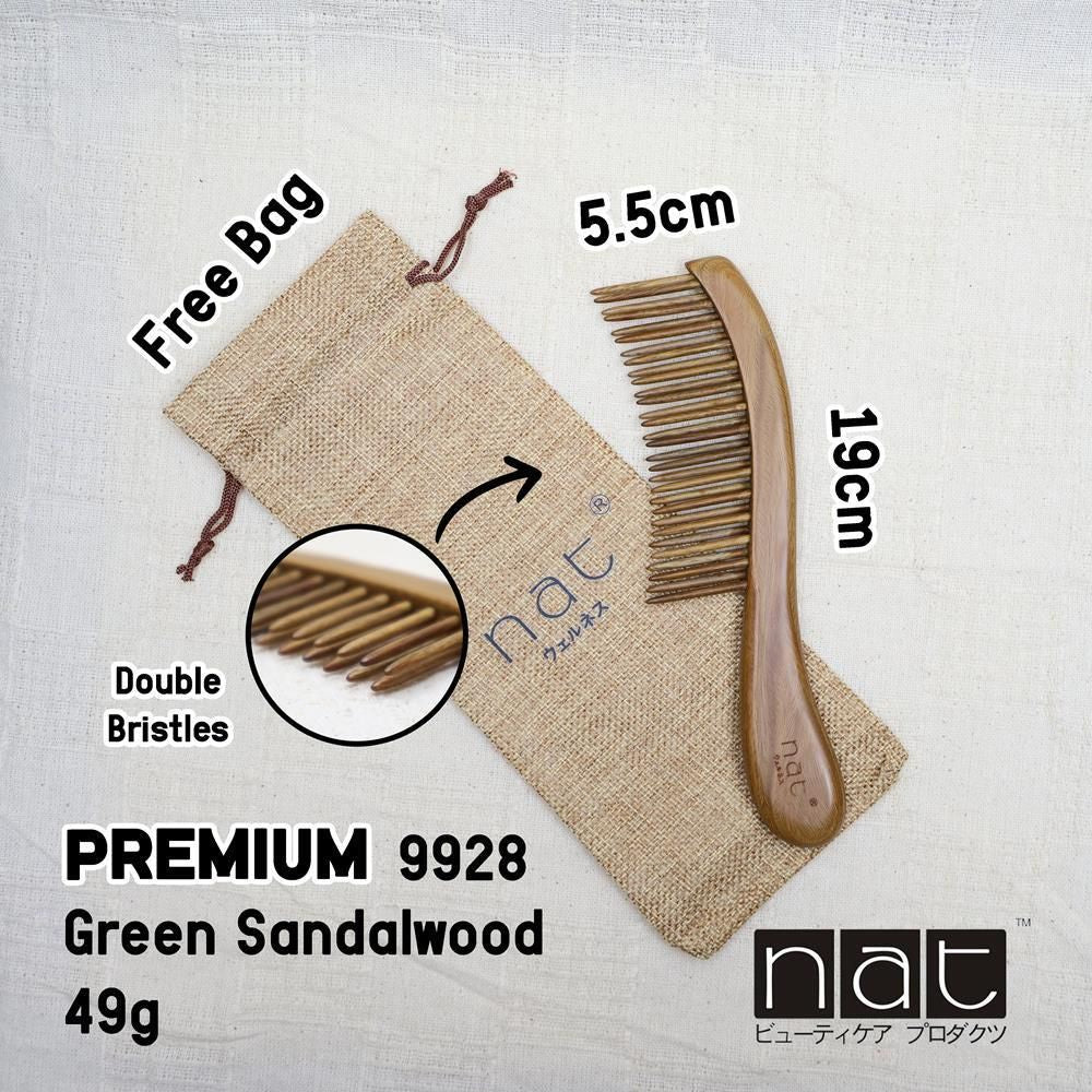 NAT PREMIUM Assorted Natural Wood Anti-Static Non-Toxic Non-Coloring Combs