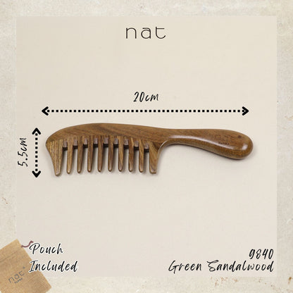 NAT Assorted Natural Green Sandalwood Anti-Static Non-Toxic Non-Coloring Combs